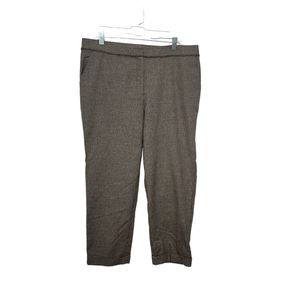 St John Brown &  Black Micro Houndstooth Cuffed Pants Sz 14